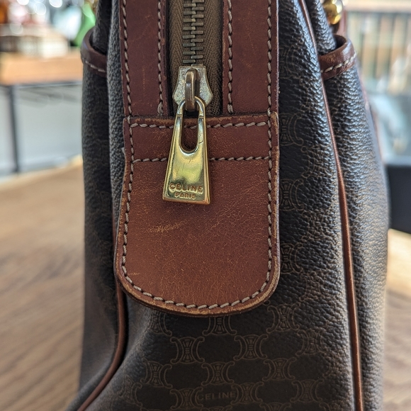 🍋✨ Celine Paris Brown Macadam Coated Canvas and Leather Handbag - Picture 11 of 13
